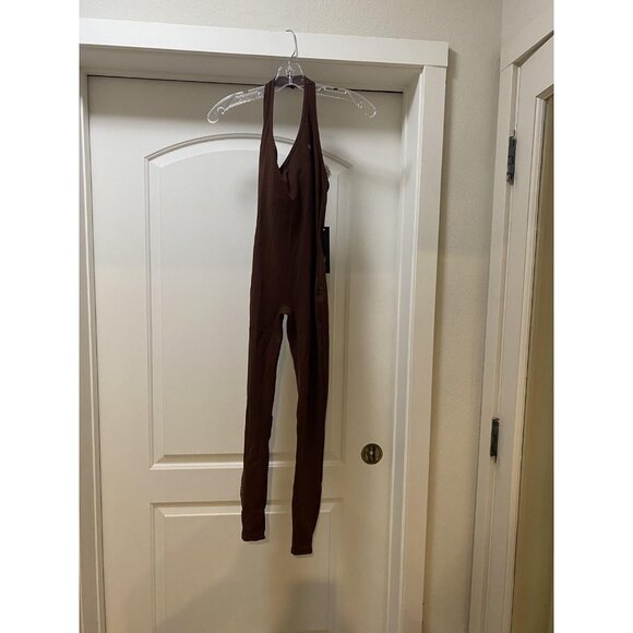 YoungLA Elevate Jumpsuit Womens XS Brown One Piece Unitard Bodysuit Activewear - Picture 2 of 4